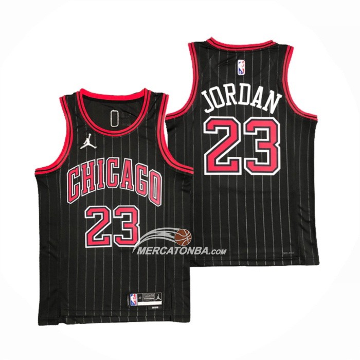 Maglia Chicago Bulls Michael Jordan NO 23 Statement 2020-21 Nero